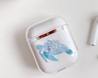 Blue Flower Plastic Silicone Case AirPods 3 Case Floral AirPods Pro Case 2019 2020 AirPod Cases AiPods 3rd Gen Protective Clear Case GM0148