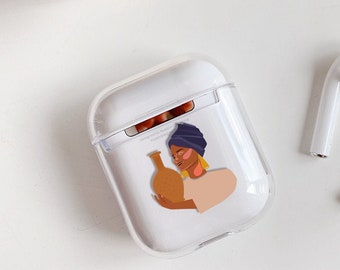 Black Girl AirPods 3 Cases Clear AiPods Pro Protective Case African Woman iPhone Xr AirPod Case Ethnic AirPods 3rd Gen Silicone Case GM0144