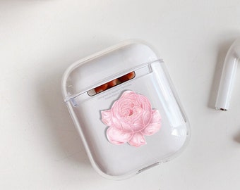 Peonies Plastic Silicone Case AirPods 3 Case Floral Compatible AirPods Pro Case 2019 2020 AirPod Cases Clear AiPods 3rd Gen Case GM0143