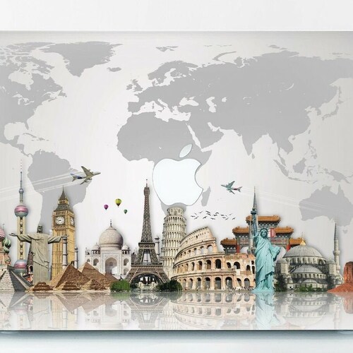 World Map Macbook Air 13 2018 Case Watercolor Map Macbook Pro Etsy