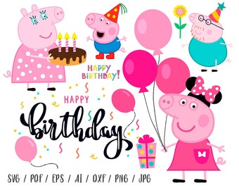 Download Peppa Pig Birthday Svg Etsy