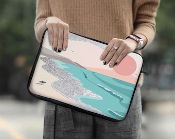 Shore Protective Laptop Case ASUS Soft Cover Waves Toshiba Zip Sleeve Ocean MacBook Pro 16 Soft Bag LG Carrying Case Aser Zip Cover GM0161