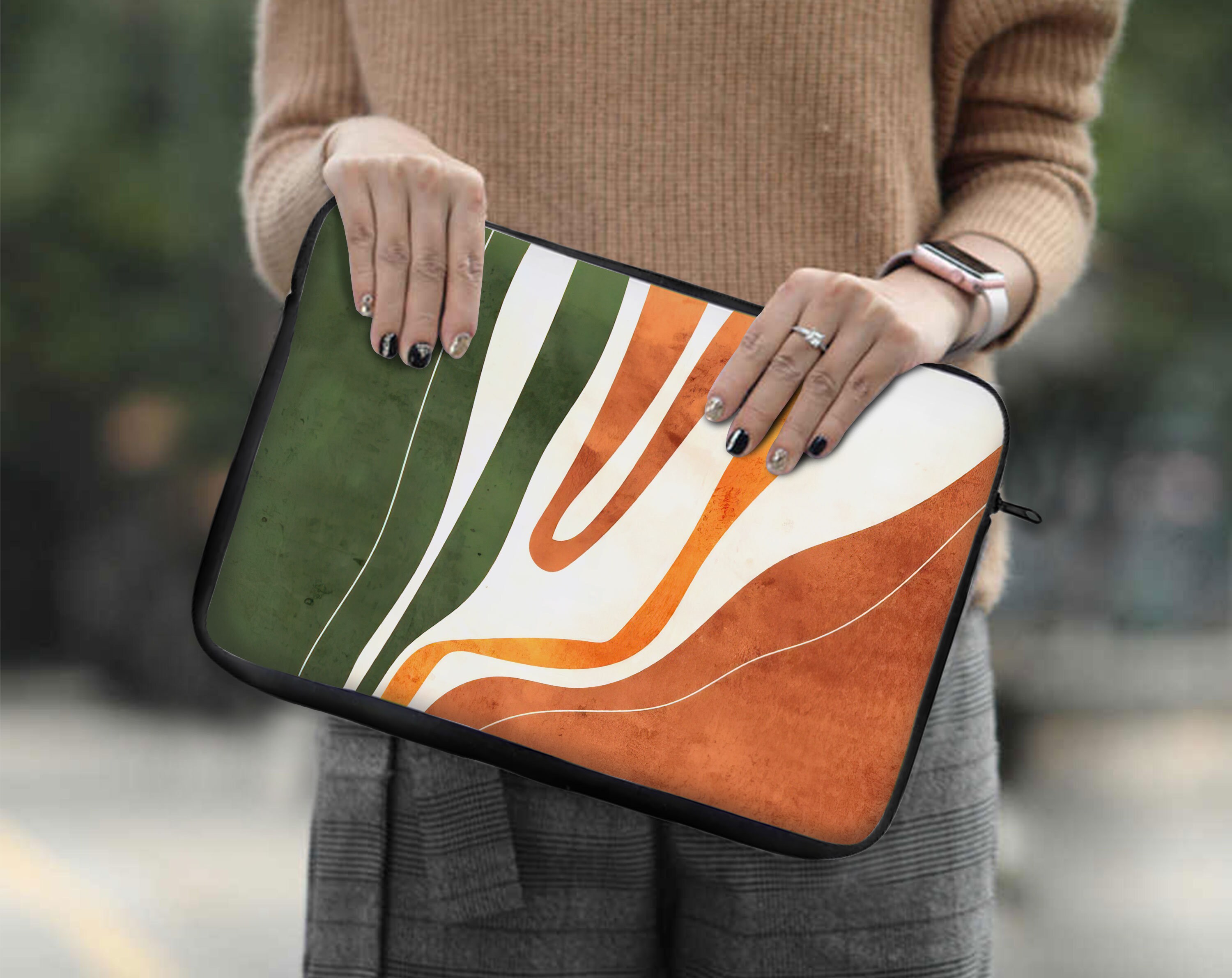 Orange Laptop Case 13/15 Briefcase Handbag Carrying Sleeve Case Cover 