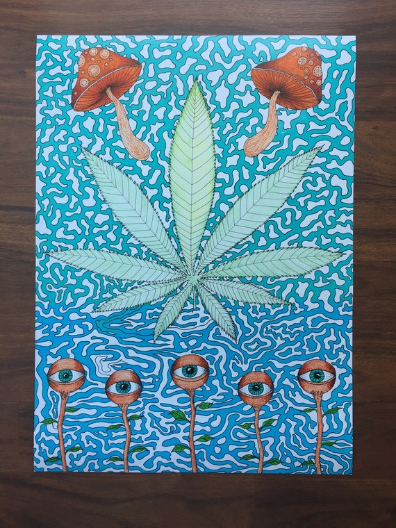 Psychedelic Plants Poster Etsy