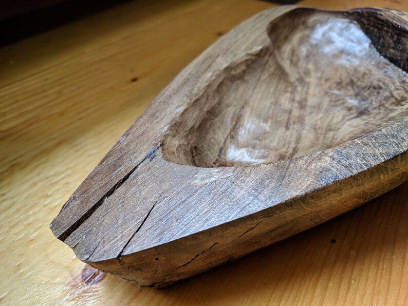 Hand Carved Wood Piece From Reclaimed Wood Dark Stain Etsy