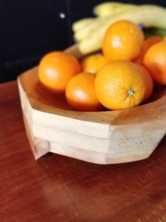 Fruit basket / center piece carving made from reclaimed wood