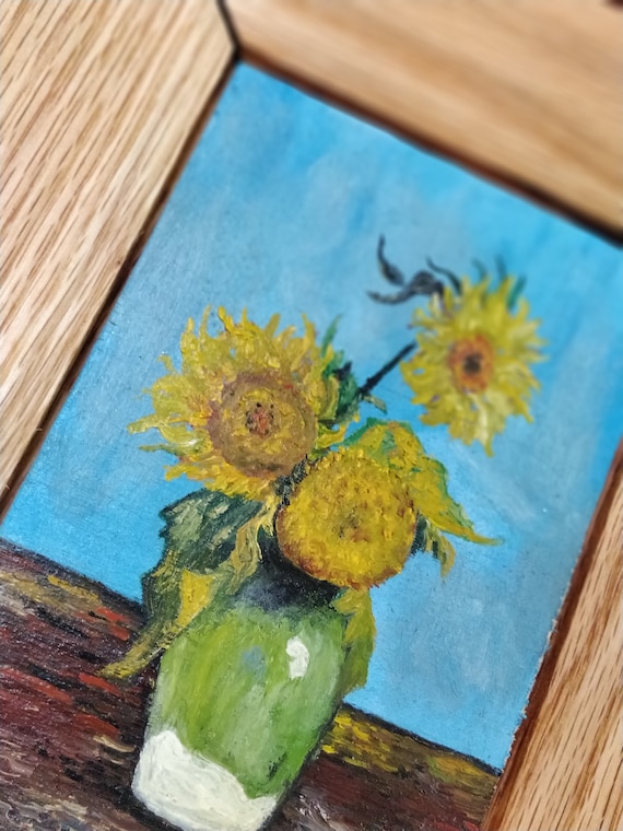 Sunflowers in vase after Van Gogh Original oil painting