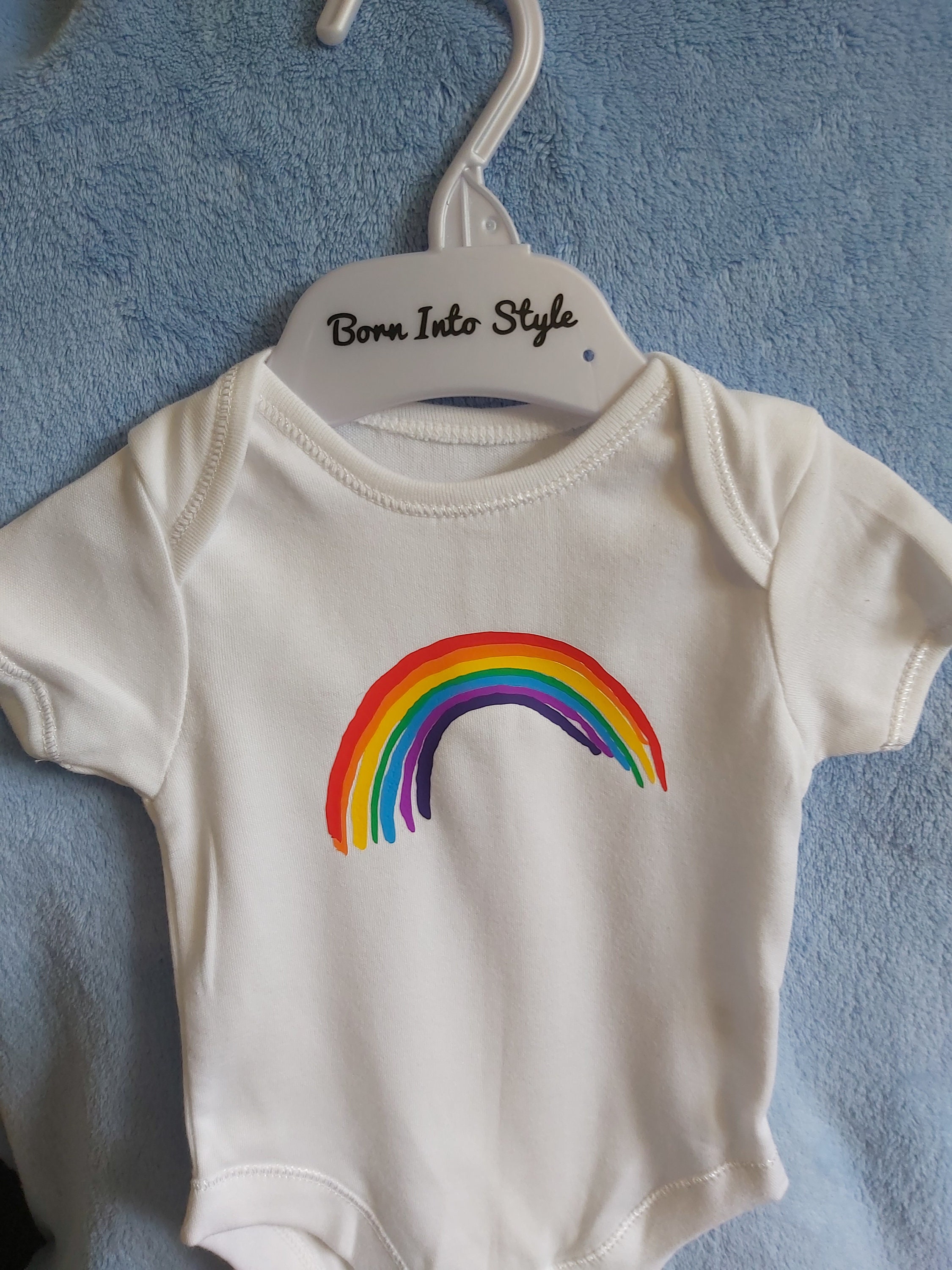 Rainbow Crayon announcement Baby Vest Baby Onsie Baby | Etsy