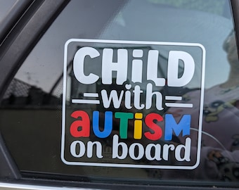 Child with Autism on board - car sticker