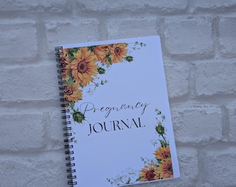 Sunflower Pregnancy journal - wire bound, A4 or A5