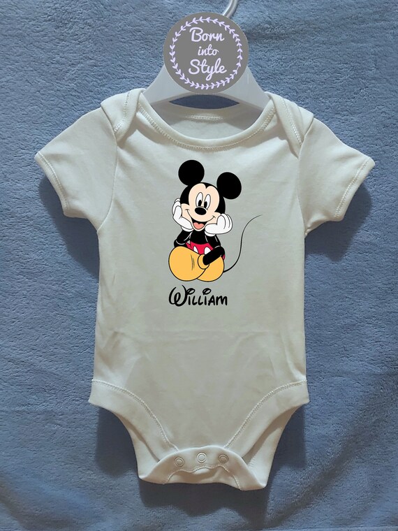 Baby Girls Disney Castle Mickey /& Minnie Babygrow Vest Bodysuit Present Gift