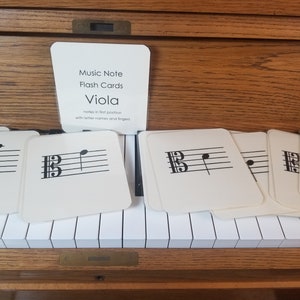 Viola Music Note Flash Cards, Alto Clef, Regular and Travel Size