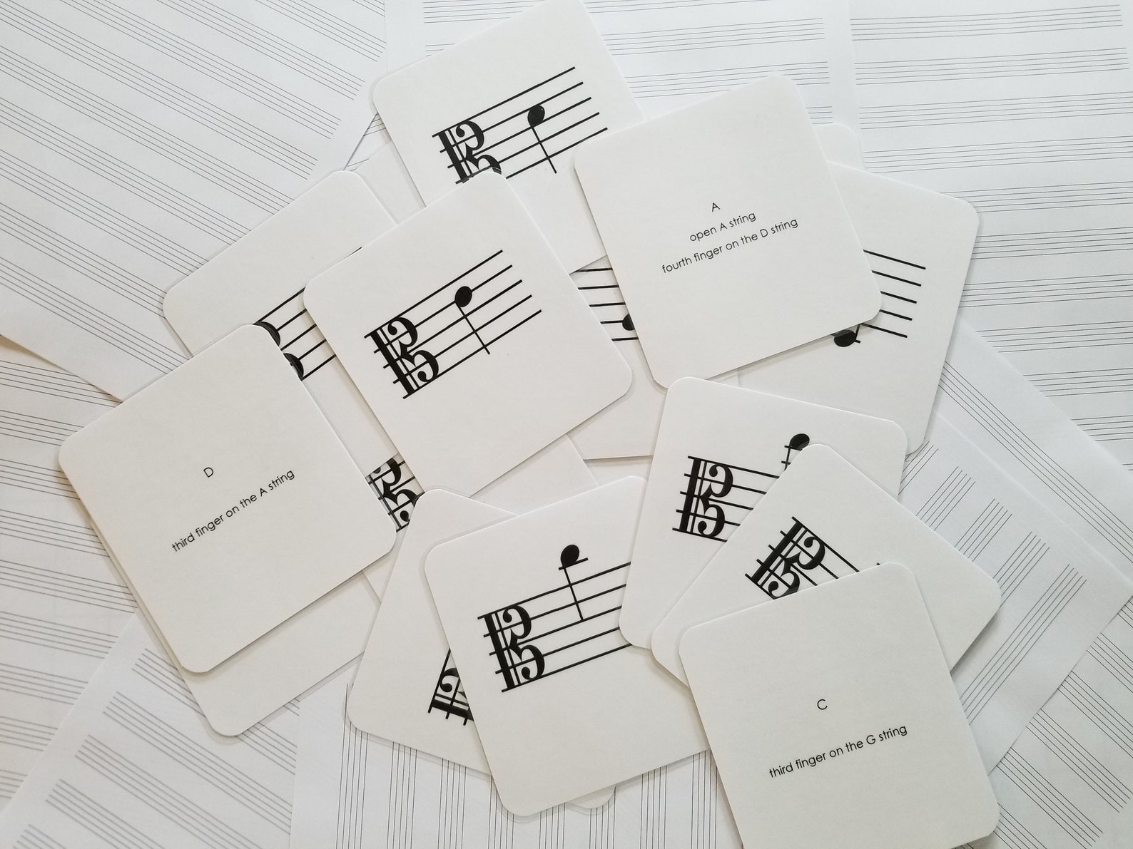 Violin and Viola Music Note Flash Cards | Etsy