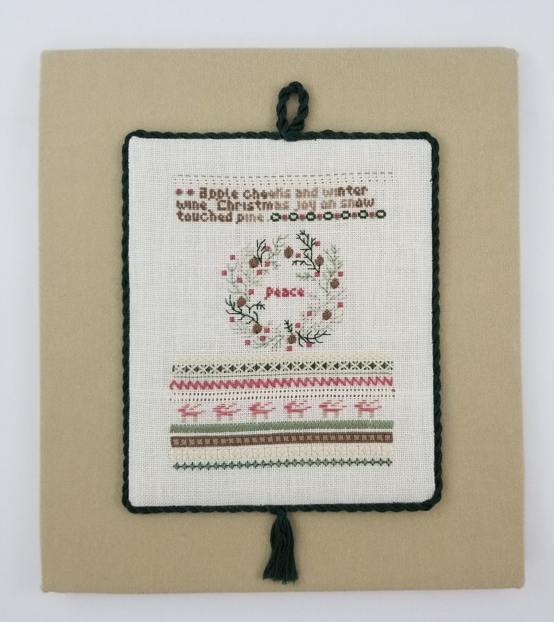 Set of Needlework Four Pieces Christmas Theme Etsy