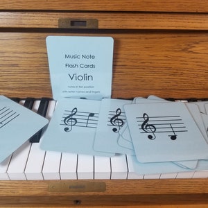 Violin Music Note Flash Cards, Treble Clef