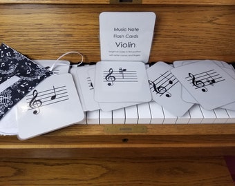 Violin Beginner Music Note Flash Cards, Treble Clef