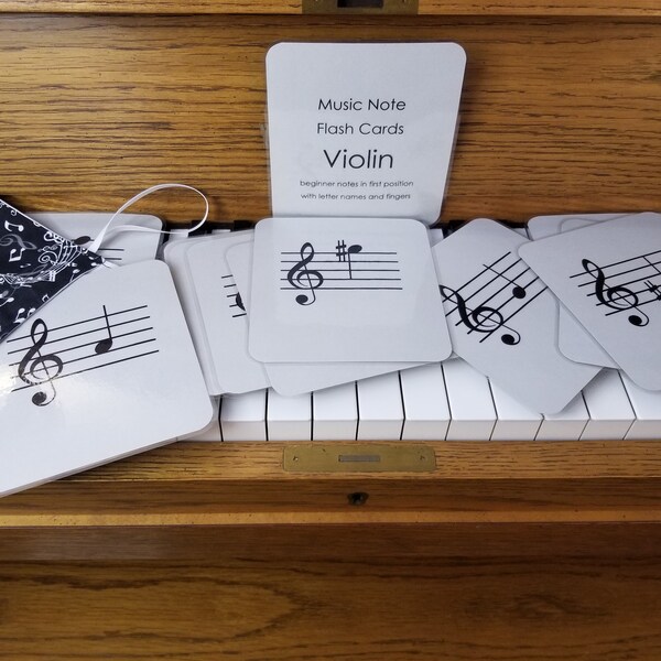 Violin Beginner Music Note Flash Cards, Treble Clef