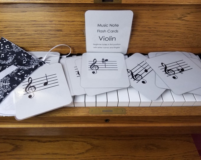 Violin Beginner Music Note Flash Cards, Treble Clef Etsy