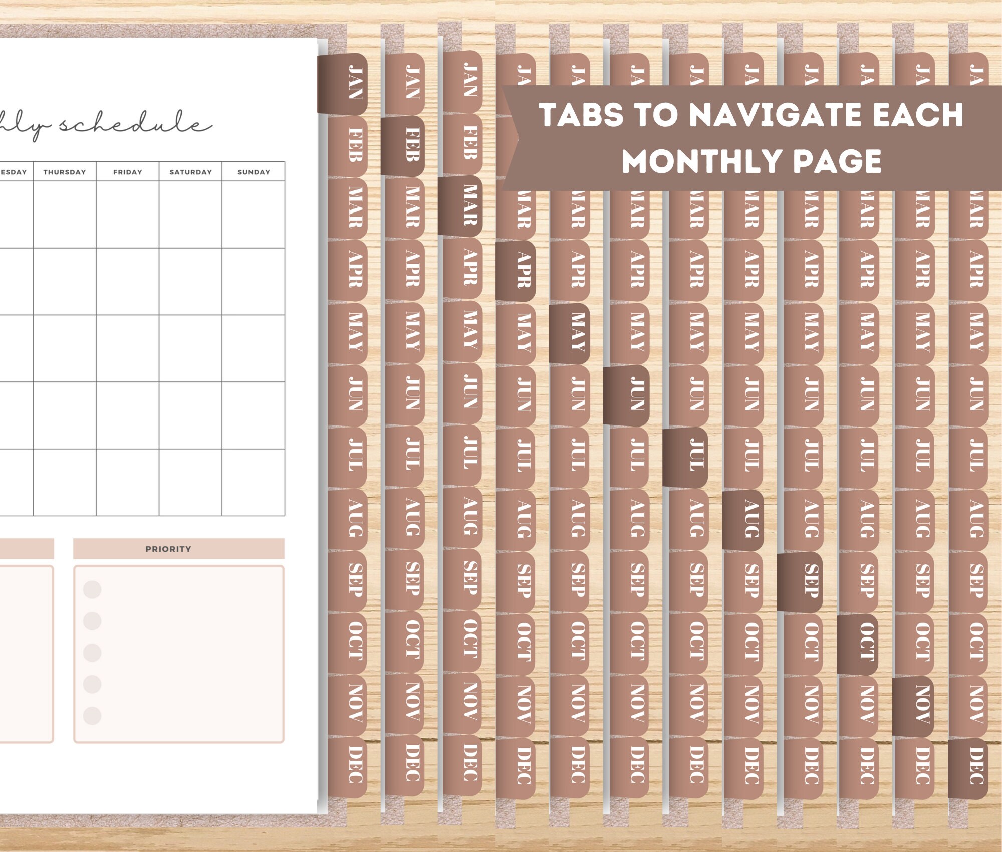 Editable Monthly Planner Template Canva Bright Design DIY - Etsy