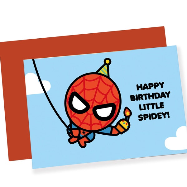 Spidey Printable Birthday Card- Superhero Birthday Card - Spider Boy Birthday Card