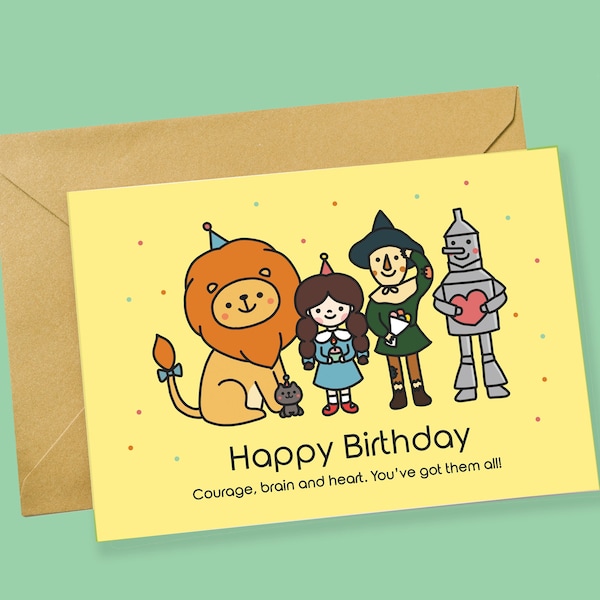 The Wizard of OZ Printable Card - Wizard of OZ Birthday Card - Dorothy and Toto Birthday Card - Funny Printable Birthday Card