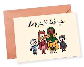 Scarlet Witch Wandaful Christmas Card- WandaVision Family Holiday (Printable Card)
