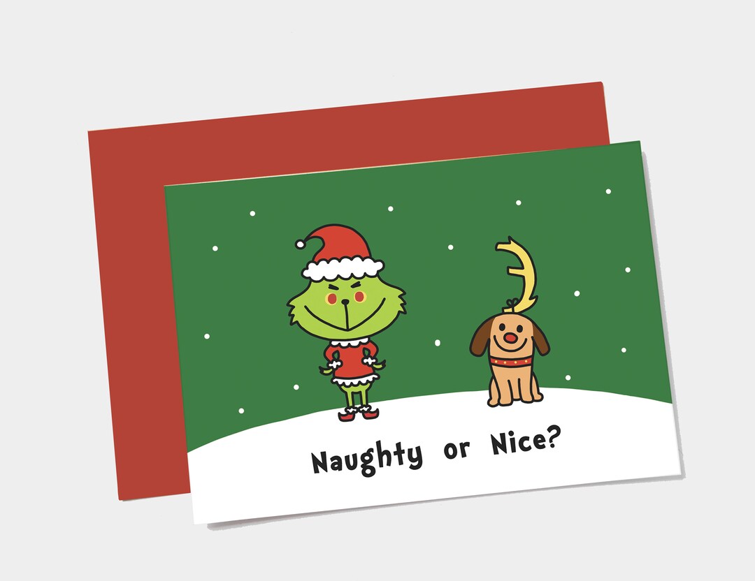 Lustige Weihnachtskarte ‚Naughty People‘ – 145 X 145 Mm, Aus Recyceltem 350 G/m² Karton | Mit Luxuriösem Umschlag, Made In UK