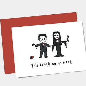 De Addams Family Valentine's Day Card - Gomez en Morticia Love Card- Paar Kaart - Afdrukbare Valentijnsdag Kaart