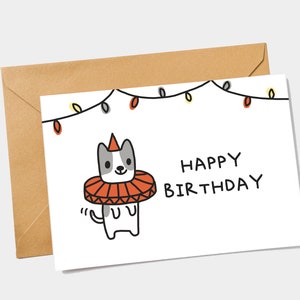 Tarjeta de feliz cumpleaños imprimible - Tarjeta de cumpleaños de cachorro - Tarjeta de cumpleaños divertida - Tarjeta de cumpleaños de perro - Descarga instantánea