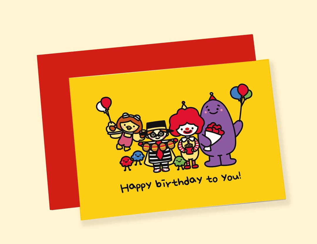 Printable Mc Donald's Birthday Card - Vintage Character Birthday Card ...