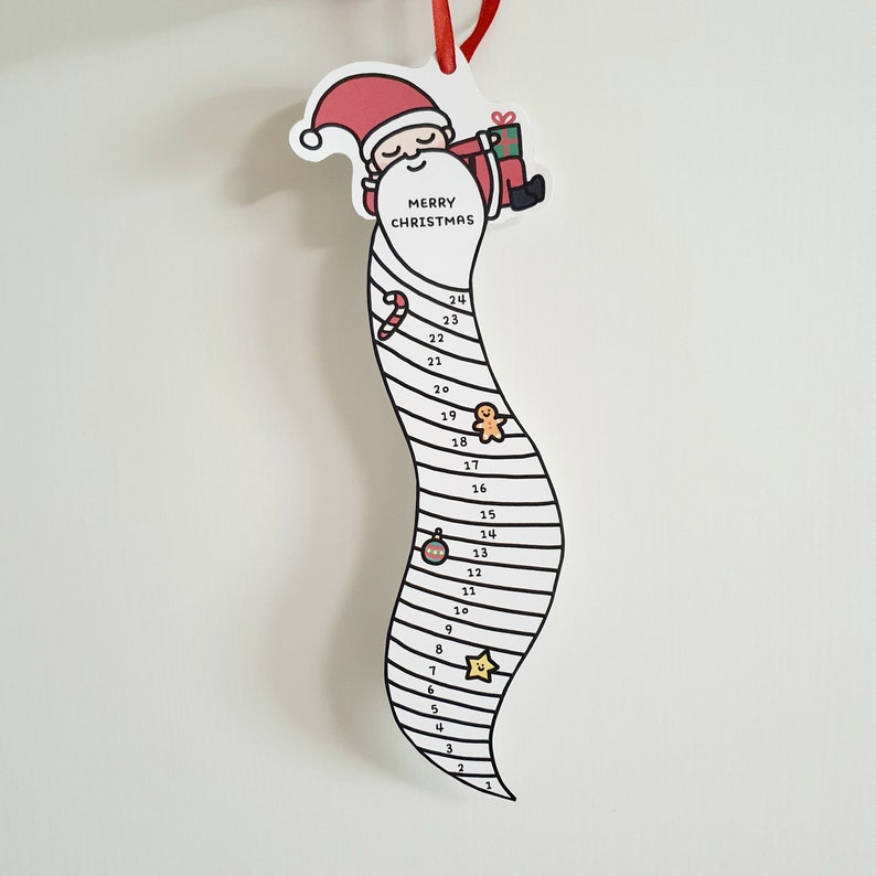 Printable Christmas Advent Calendar Santa's Beard Advent Etsy