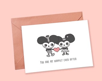 Mouse Couple Love Card: Anniversary or Valentine's Day (Printable Card)