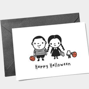 The Addams Halloween Card  - Funny Halloween Card - Printable Halloween Card - Movie Art- Goth Halloween card