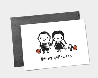Addams Family Halloween Card – Funny Goth Movie Art (Printable Card)