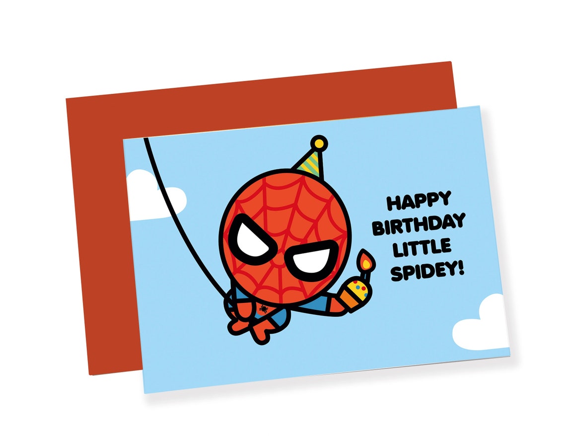 Spidey Printable Birthday Card- Superhero Birthday Card - Spider Boy Birthday Card - Etsy