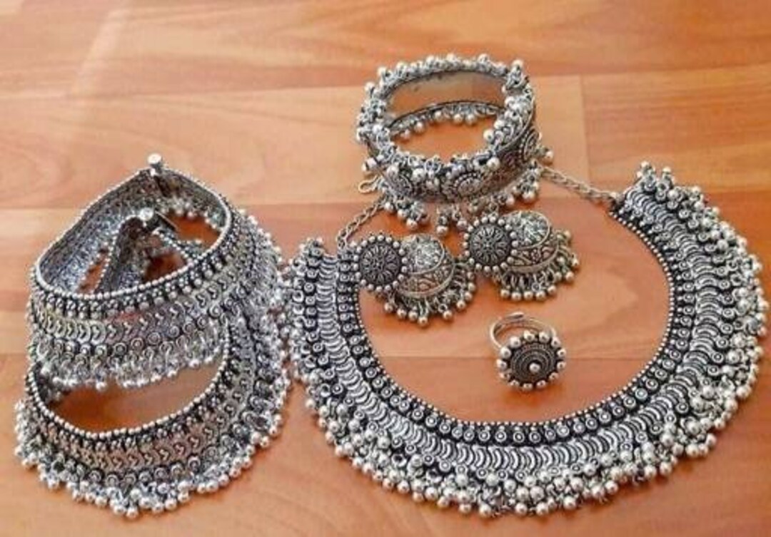 Silver Jewelry Set Combo Set Stylish Necklace All in One Attrective