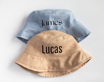 Sun Hat for Kids with Custom Name, Baby Personalized Summer Hat, Toddlers, Kids Bucket Hat, Gift Baby Summer Hat for Girls and Boys