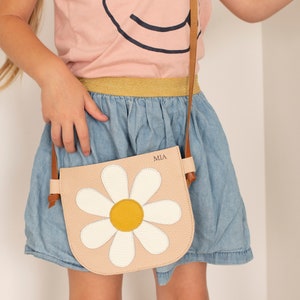 Porte-monnaie pour tout-petit en cuir Daisy, sac à bandoulière, sac à main pour tout-petit, sac à main pour petite fille, cadeau d'anniversaire, cadeau petite fille, sac à main pour enfant
