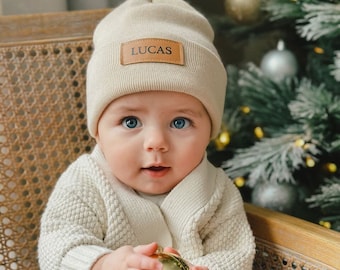 Personalisierte Babymütze Benutzerdefinierter Name Neugeborene Beanie für Kleinkind Mütze Baby Mädchen Kinder Kind Hut Monogramm Familie Geburtstag Rückkehr Geschenke für Kinder