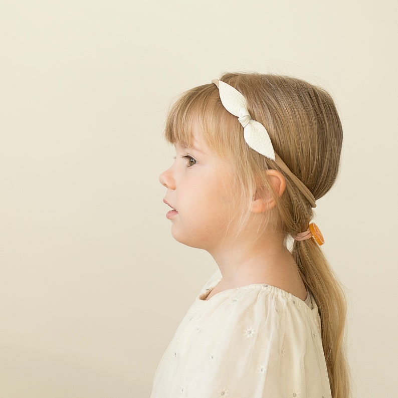 Baby Girl Hair Bows / Leather Bow/ Baby Girl Headband Etsy