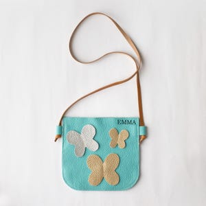 Sac à main en cuir papillon pour enfants, sac à bandoulière pour filles, sac à main, sac à main garçon fille, cadeau d'anniversaire cadeau petite fille cadeau propriétaire d'amant de chaton