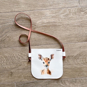 Porte-monnaie personnalisé pour tout-petit en cuir Bamby, sac à bandoulière, sac à main pour tout-petit, sac à main pour petite fille, cadeau petite fille, sac à main pour enfant