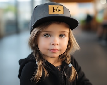 Snapback-Hut für Kinder mit personalisierter Namensbeschriftung - ideal für Jungen und Mädchen, perfekt für Ankündigungen und Monogramme