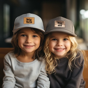 Bigger Brother Cap for Baby Announcement Pregnancy Reveal Big Bro, Little Bro Snapback, Personalized, Symbol, Custom Toddler Child Baby