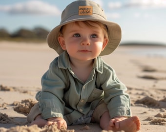 Sun Hat for Kids, Sunbonnet Baby, Surf, Sport, Ocean, Surfing Child Summer Hat, Custom Kids Beach Bucket Hat Birthday Return Gifts Children