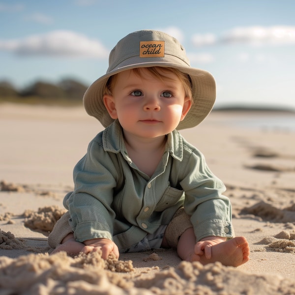 Sonnenhut für Kinder, Sunbonnet Baby, Surf, Sport, Meer, Surfen Kind Sommerhut, Benutzerdefinierte Kinder Strand Eimer Hut Geburtstag Rückgabe Geschenke Kinder