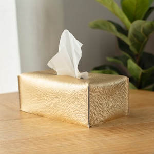 BCLONG Leather Tissue Box Cover Holder Square Tissues Case Roll Paper  Dispenser Lake Green
