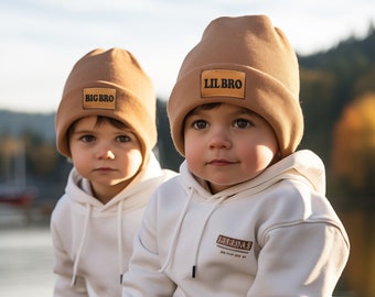 Gorro de Gran Hermano Gorro de lana con anuncio de Gran Hermano Regalos personalizados Conjuntos de Gran Hermano Pequeño Revelación de nuevo bebé Anuncio de embarazo