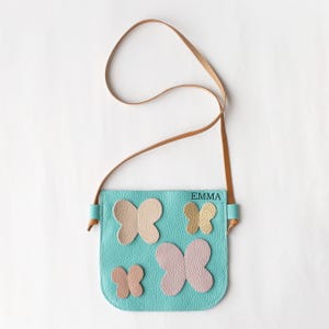 Sac à main en cuir papillon pour enfants, sac à bandoulière pour filles, sac à main, sac à main garçon fille, cadeau d'anniversaire cadeau petite fille cadeau propriétaire d'amant de chaton
