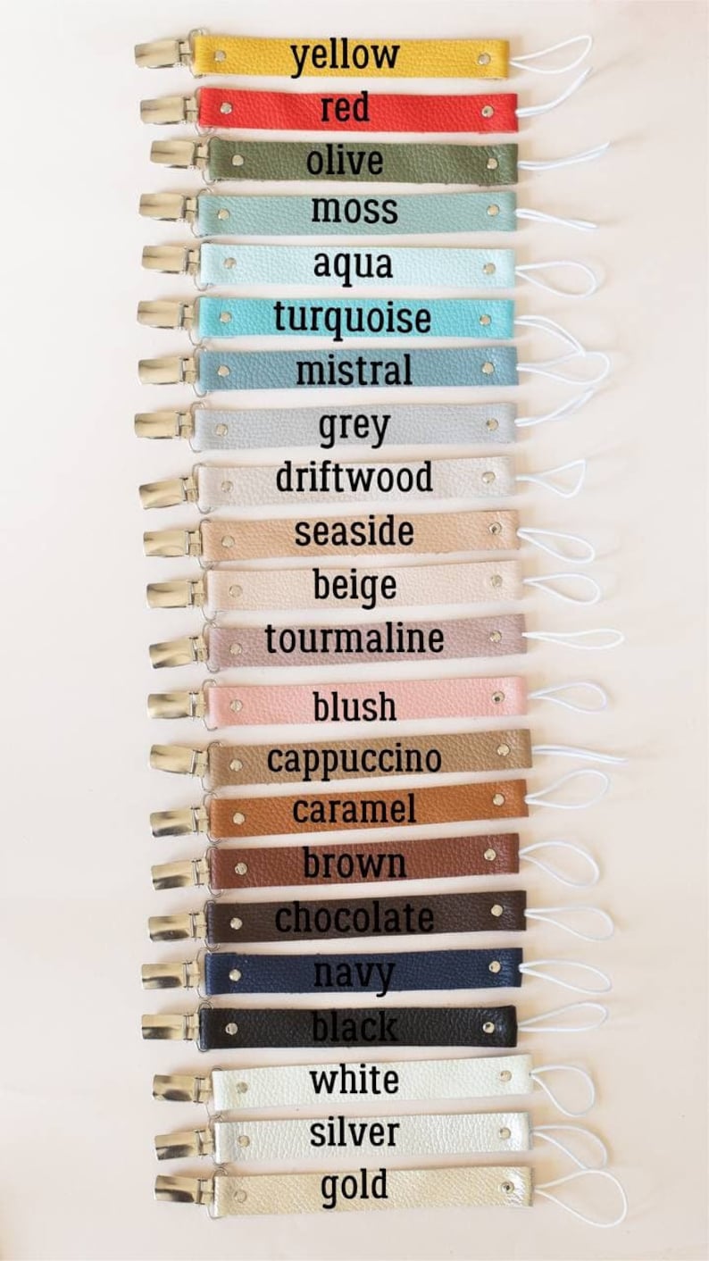 Pacifier Leather Custom Name Clip Pacifier Holder Chain Etsy